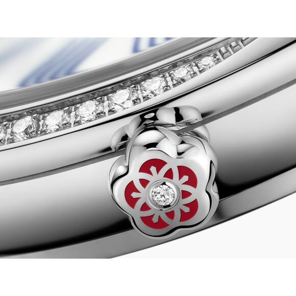 Omega DE VILLE MINI TRÉSOR Women's Diamond Watch 26 MM, Steel on Toile De Jouy - Picture 3 of 16